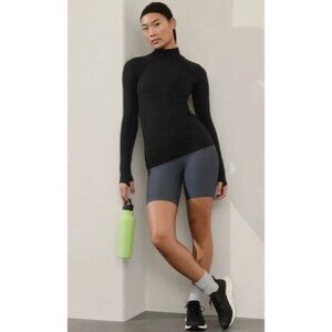 ATHLETA Momentum Seamless Mock Neck Top | Black Small NWT